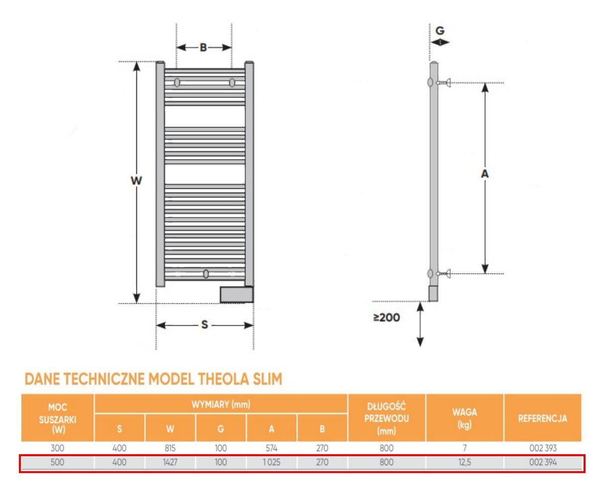 Dvieļu žāvētājs ATLANTIC THEOLA DIGITAL modelis SLIM 500 W, balts cena un informācija | Dvieļu žāvētāji | 220.lv