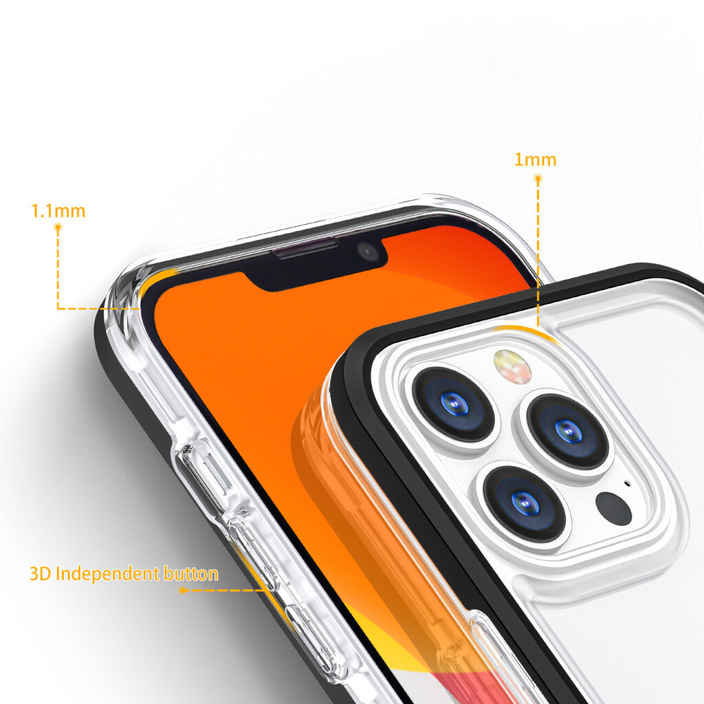 Hurtel Clear 3in1 Case paredzēts iPhone 13 Pro Max, melns цена и информация | Telefonu vāciņi, maciņi | 220.lv