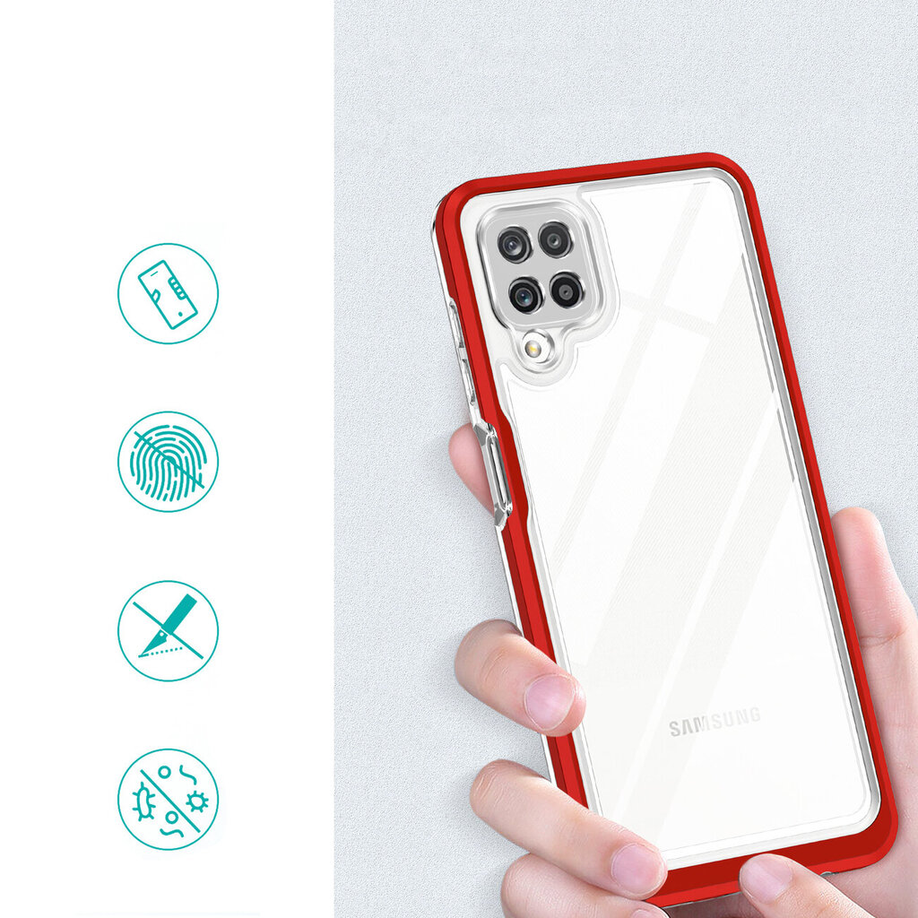 Hurtel Clear 3in1 Case paredzēts Samsung Galaxy A12 5G, sarkans цена и информация | Telefonu vāciņi, maciņi | 220.lv