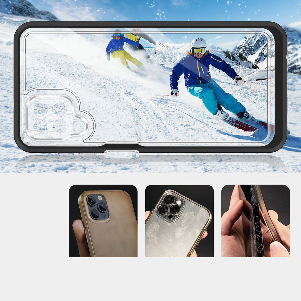 Hurtel Clear 3in1 Case paredzēts Samsung Galaxy A22 4G, melns цена и информация | Telefonu vāciņi, maciņi | 220.lv