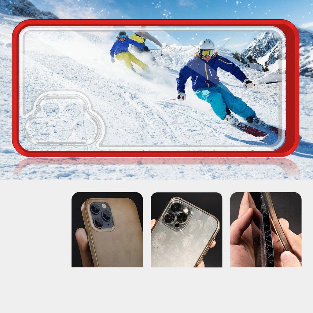 Hurtel Clear 3in1 Case paredzēts Samsung Galaxy A72 4G, sarkans цена и информация | Telefonu vāciņi, maciņi | 220.lv