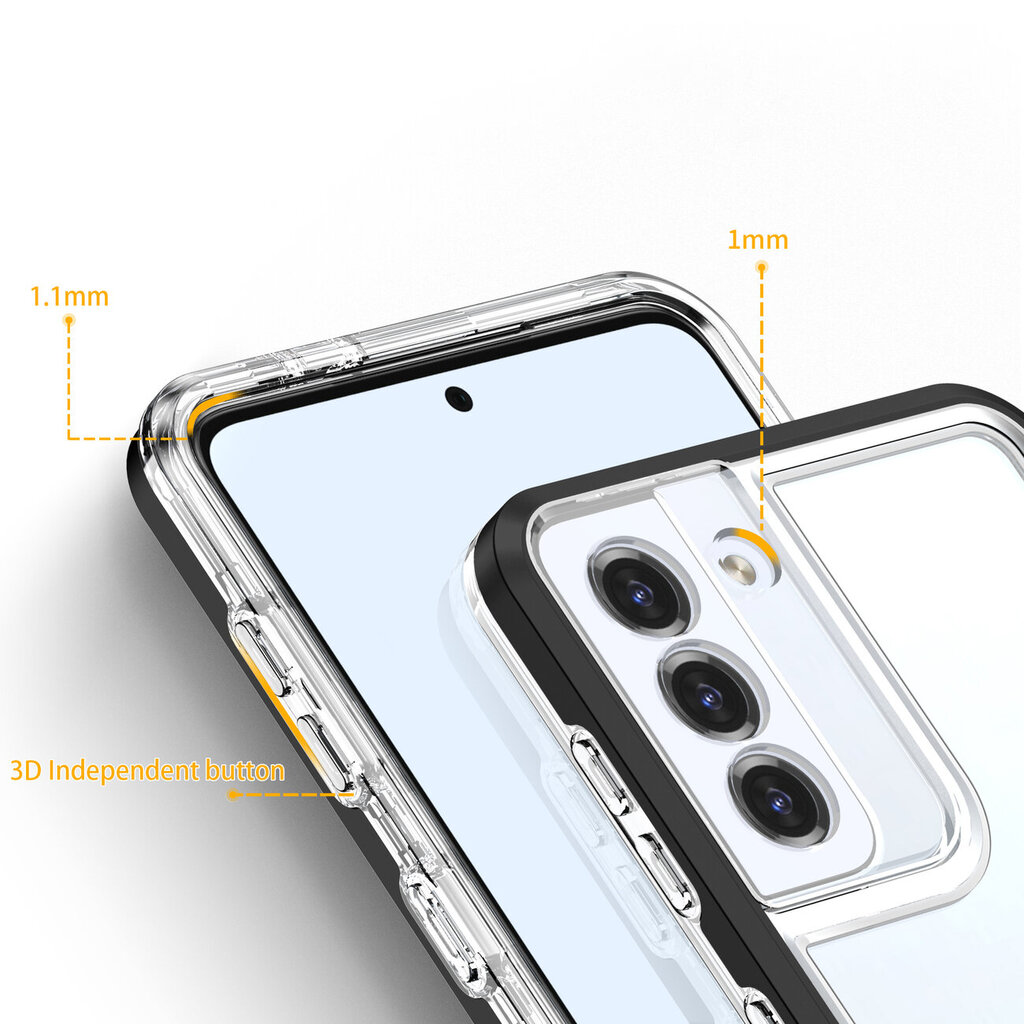 Hurtel Clear 3in1 Case paredzēts Samsung Galaxy S21 5G, melns cena un informācija | Telefonu vāciņi, maciņi | 220.lv