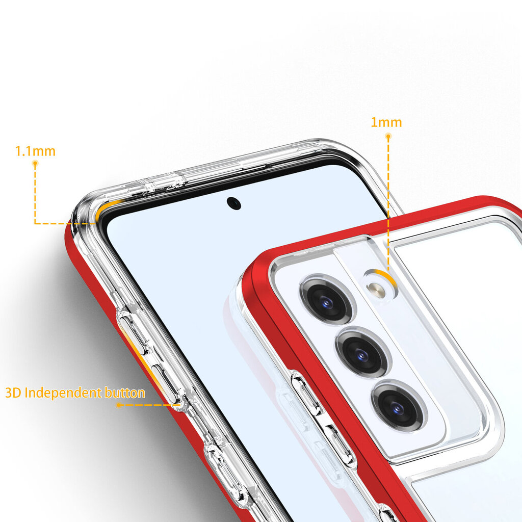 Hurtel Clear 3in1 Case paredzēts Samsung Galaxy S21 5G, sarkans цена и информация | Telefonu vāciņi, maciņi | 220.lv