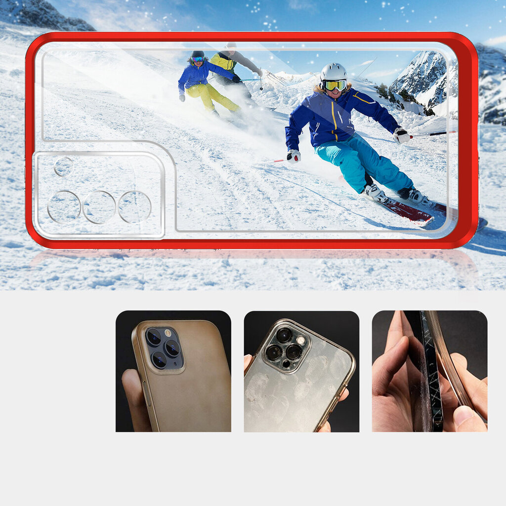 Hurtel Clear 3in1 Case paredzēts Samsung Galaxy S22, sarkans cena un informācija | Telefonu vāciņi, maciņi | 220.lv