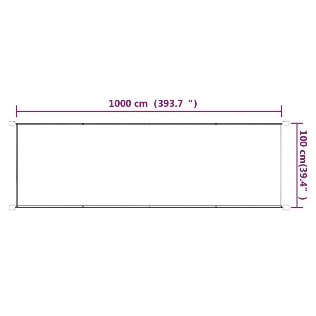 vidaXL vertikāla markīze, pelēkbrūna, 100x1000 cm, Oksfordas audums цена и информация | Saulessargi, markīzes un statīvi | 220.lv