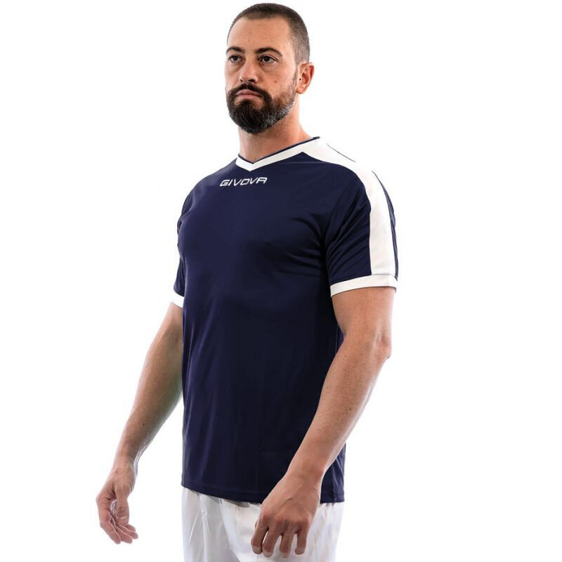 T-krekls Givova Revolution Interlock MAC04 0403, tumši zils /balts cena un informācija | Sporta apģērbs vīriešiem | 220.lv