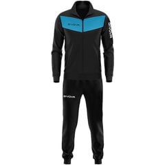 Спортивный костюм Givova Tuta Visa TR018SUM 1024, черный/синий цена и информация | Мужская спортивная одежда | 220.lv