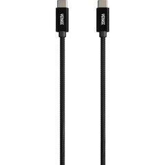 Плетеный кабель YENKEE, 2.0 USB C - USB C, 480 Мбит/с, 20 В / 3 А, 60 Вт, 2 м, алюминиевый корпус, черный цена и информация | Кабели для телефонов | 220.lv