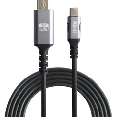 YENKEE, 3.1 (Gen 2) USB A - HDMI 4K/60Гц, 1,5 м, алюминиевый корпус, серый/черный цена и информация | Кабели для телефонов | 220.lv