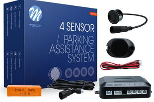 Система помощи при парковке с зуммером и разъёмами M-Tech CP6, чёрная  цена и информация | Системы парковки | 220.lv