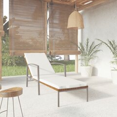 Dārza sauļošanās krēsls ar matraci, brūna krāsa, poliratāns cena un informācija | Sauļošanās krēsli | 220.lv