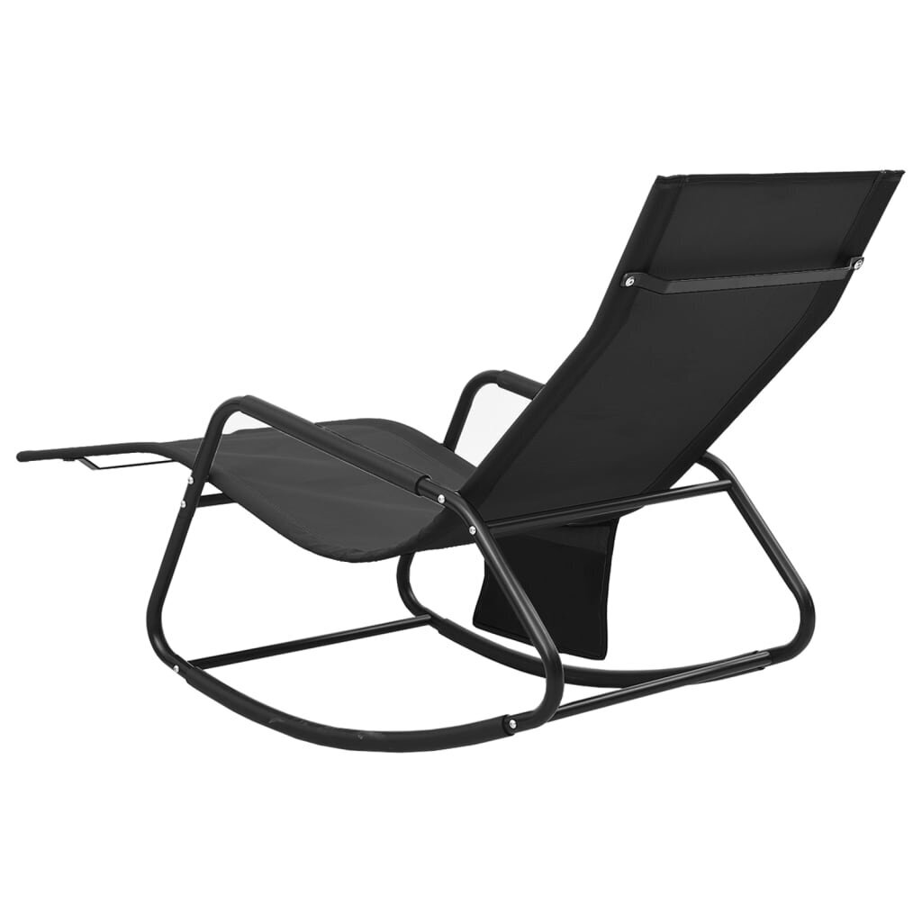 Sauļošanās krēsli, melni, tērauds un tekstilizstrādājumi cena un informācija | Sauļošanās krēsli | 220.lv