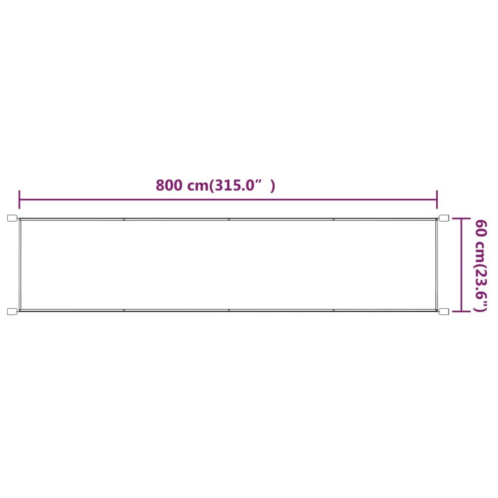 Vertikālā markīze, zila, 60x800cm, oksfordas audums cena un informācija | Saulessargi, markīzes un statīvi | 220.lv