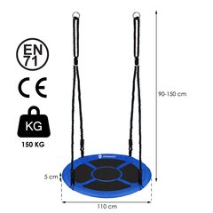 Качели «Гнездо аиста» Springos 110 см, 150 кг, синий/черный цена и информация | Детские качели | 220.lv