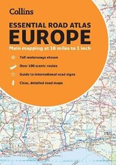 Collins Essential Road Atlas Europe: A4 Paperback New edition цена и информация | Учебный материал по иностранным языкам | 220.lv