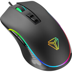 Мышь для игр YENKEE SHADOW RGB, 4800DPI, 9 программируемых кнопок, RGB подсветка, 1.8м цена и информация | Мыши | 220.lv