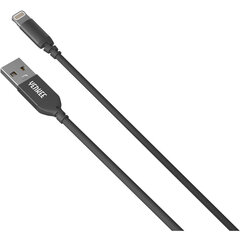 Плетеный кабель YENKEE, 2.0 USB A - Lightning, сертифицирован MFi, 480 Мбит/с, 5 В/2,4 А, 10 Вт, 1 м, алюминиевый корпус, черный цена и информация | Кабели для телефонов | 220.lv