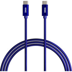 Плетеный кабель YENKEE, 2.0 USB C - USB C, 480 Мбит/с, 20 В/3 А, 60 Вт, 1 м, алюминиевый корпус, фиолетовый цена и информация | Кабели для телефонов | 220.lv