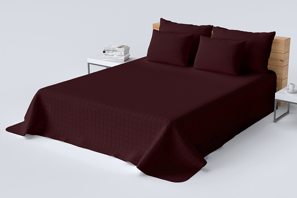 Divpusējs stepēts gultas pārklājs Mariall NMB-004, bordo, 75 x 160 cm cena un informācija | Gultas pārklāji, pledi | 220.lv