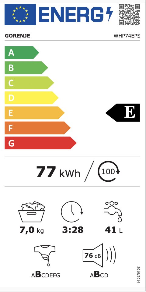 Gorenje WHP74EPS cena un informācija | Veļas mašīnas | 220.lv