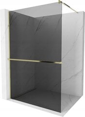 Walk-in dušas siena Mexen Kioto+ ar plauktu, gold/grafīta stikls, 70,80,90,100,110,120x200 cm cena un informācija | Dušas durvis, dušas sienas | 220.lv