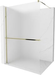Walk-in dušas siena Mexen Kioto+ ar plauktu, gold/matēts stikls, 70,80,90,100,110,120x200 cm cena un informācija | Dušas durvis, dušas sienas | 220.lv