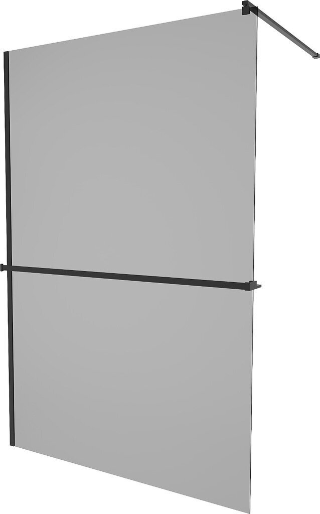 Walk-in dušas siena Mexen Kioto+ ar plauktu, black/grafīta stikls, 70,80,90,100,110,120x200 cm цена и информация | Dušas durvis, dušas sienas | 220.lv