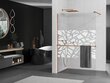 Walk-in dušas siena Mexen Kioto+ ar plauktu, rose gold/stikls ar rakstu, 70,80,90,100,110,120,130,140x200 cm cena un informācija | Dušas durvis, dušas sienas | 220.lv