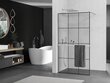 Walk-in dušas siena Mexen Kioto+ ar plauktu, chrome/melns raksts, 70,80,90,100,110,120,130,140x200 cm cena un informācija | Dušas durvis, dušas sienas | 220.lv