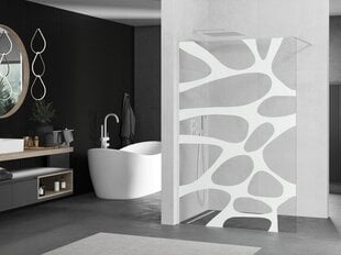 Walk-in dušas siena Mexen Kioto, white/stikls ar rakstu, 70,80,90,100,110,120x200 cm цена и информация | Душевые двери и стены | 220.lv