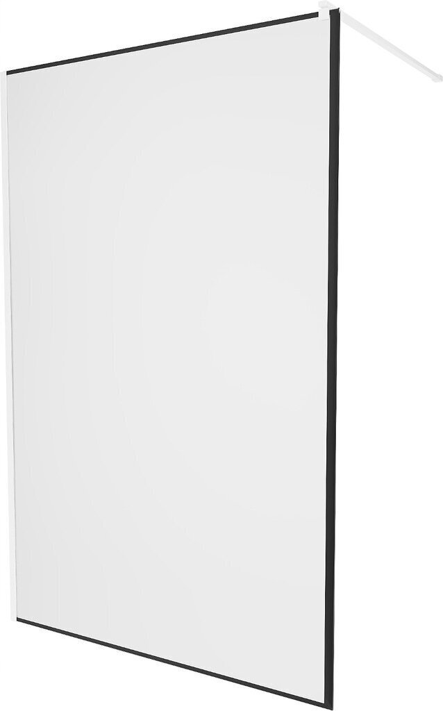 Walk-in dušas siena Mexen Kioto, white/black frame, 70,80,90,100,110,120x200 cm cena un informācija | Dušas durvis, dušas sienas | 220.lv