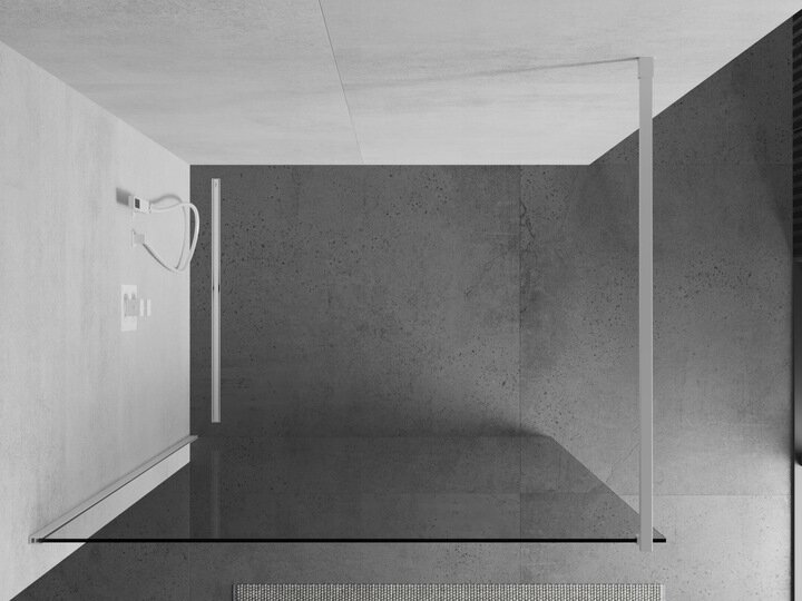 Walk-in dušas siena Mexen Kioto, white/caurspīdīgs stikls, 50,60,70,80,90,100,110,120,130,140,150,160x200 cm цена и информация | Dušas durvis, dušas sienas | 220.lv