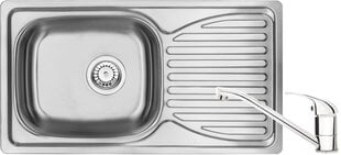 Virtuves izlietne Deante Doppio ar jaucējkrānu ZENA0113, Satin цена и информация | Раковины на кухню | 220.lv