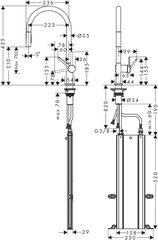 Смеситель для кухни с выдвижным шлангом Hansgrohe Talis M54 72801000 цена и информация | Смесители | 220.lv