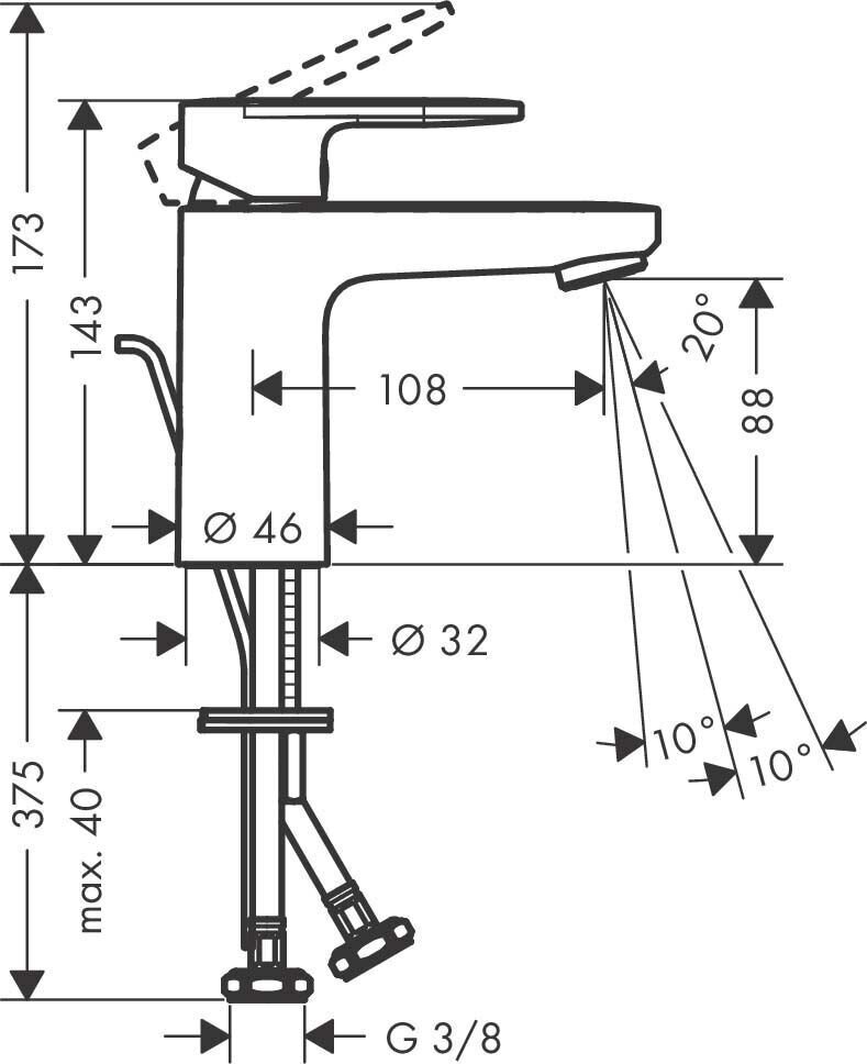 Hansgrohe Vernis Blend 100 CoolStart, 71585670, melns matēts cena un informācija | Jaucējkrāni | 220.lv