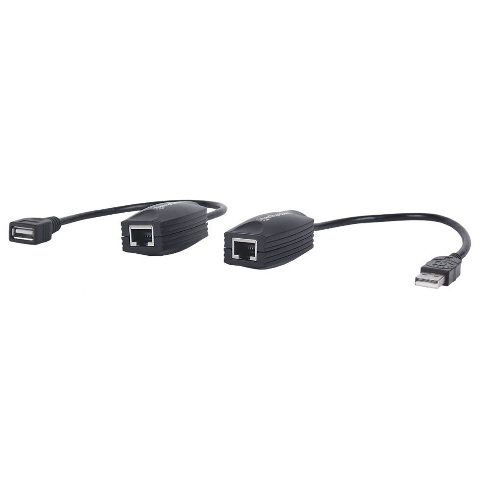 USB paplašinātājs Manhattan, līdz 60 m caur Cat5e/6 RJ45 kabeli cena un informācija | Kabeļi un vadi | 220.lv