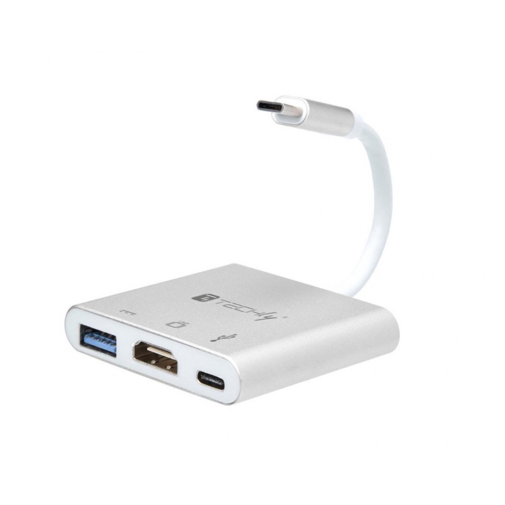 Techly, USB-C/HDMI/USB-A/USB-C PD цена и информация | Adapteri un USB centrmezgli | 220.lv