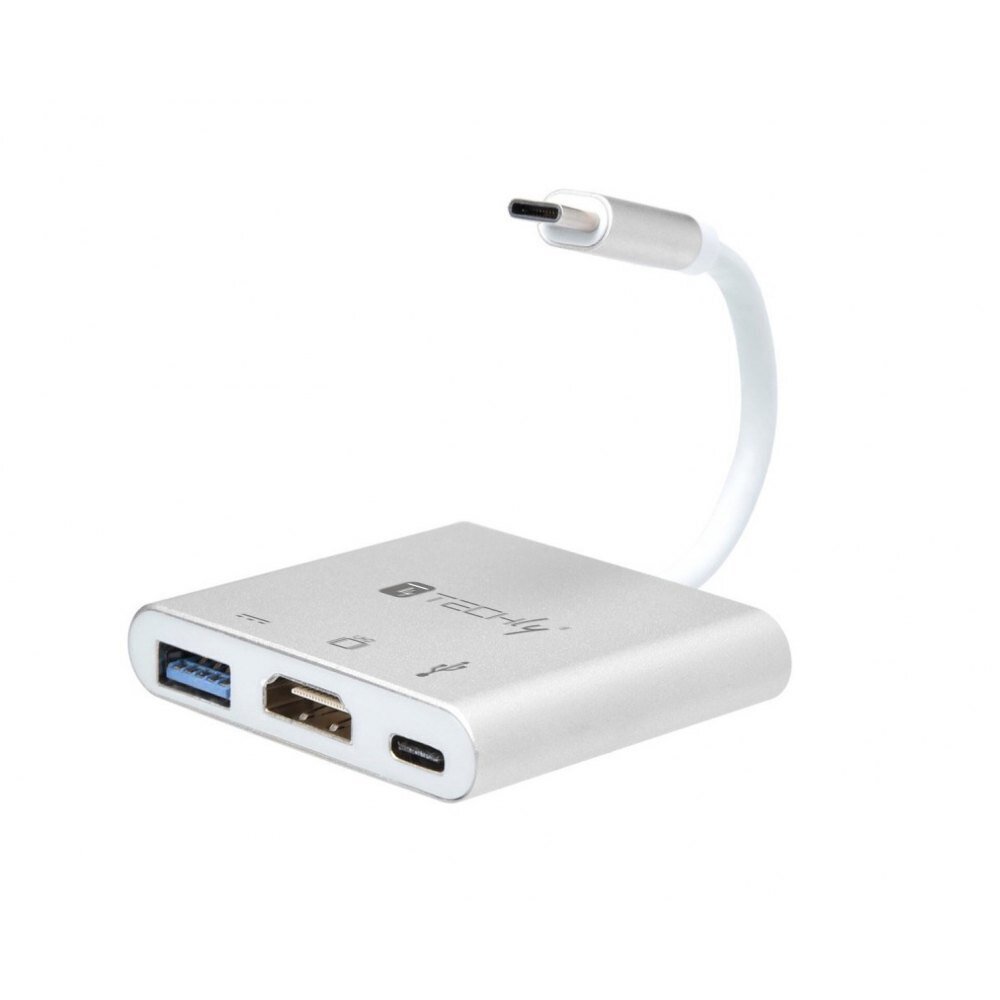 Techly, USB-C/HDMI/USB-A/USB-C PD cena un informācija | Adapteri un USB centrmezgli | 220.lv