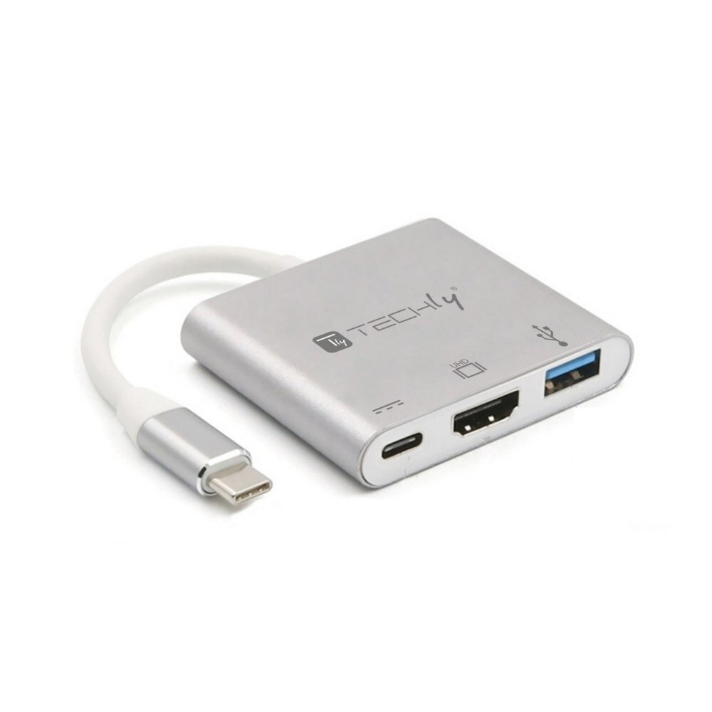 Techly, USB-C/HDMI/USB-A/USB-C PD цена и информация | Adapteri un USB centrmezgli | 220.lv