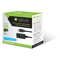 Techly USB-A M/F, 20 m cena un informācija | Kabeļi un vadi | 220.lv