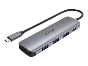 Unitek H1107C Hub, USB-C/3xUSB 3.1, 20.5 cm цена и информация | Адаптеры и USB разветвители | 220.lv