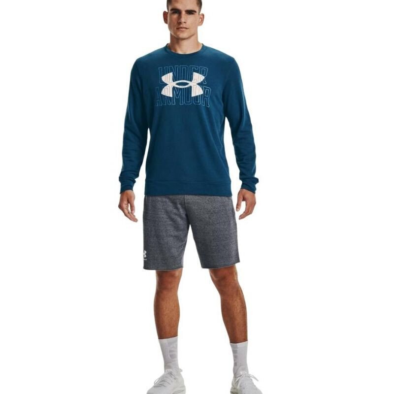 Vīriešu džemperis Under Armor UA Rival Terry Logo Crew 1370391 458, zils cena un informācija | Sporta apģērbs vīriešiem | 220.lv