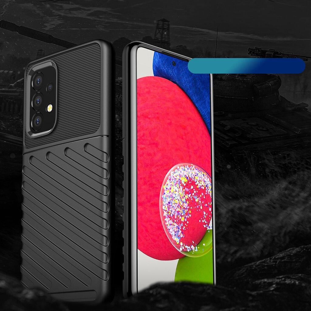 Thunder Case flexible armored cover, paredzēts Samsung Galaxy A53 5G, melns cena un informācija | Telefonu vāciņi, maciņi | 220.lv