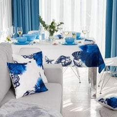 Dekoratīvs galdauts Ambition Blue Lagoon, balts - zils, 130 x 160 cm cena un informācija | Galdauti, salvetes | 220.lv