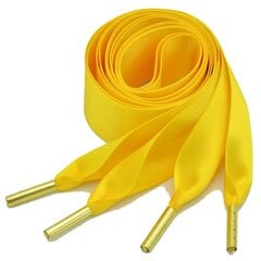 Атласные широкие шнурки 25 мм 120 см, цвет желтый цена и информация | Для ухода за обувью и одеждой | 220.lv