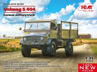 Līmējošais modelis ICM 35135 German military truck Unimog S 404 1/35 цена и информация | Склеиваемые модели | 220.lv