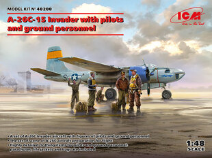 Līmējošais modelis ICM 48288 A-26C-15 Invader with pilots and ground personnel 1/48 цена и информация | Склеиваемые модели | 220.lv