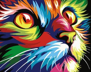 Картина по номерам "Разноцветный кот", 40x50 K 6436 цена и информация | Живопись по номерам | 220.lv