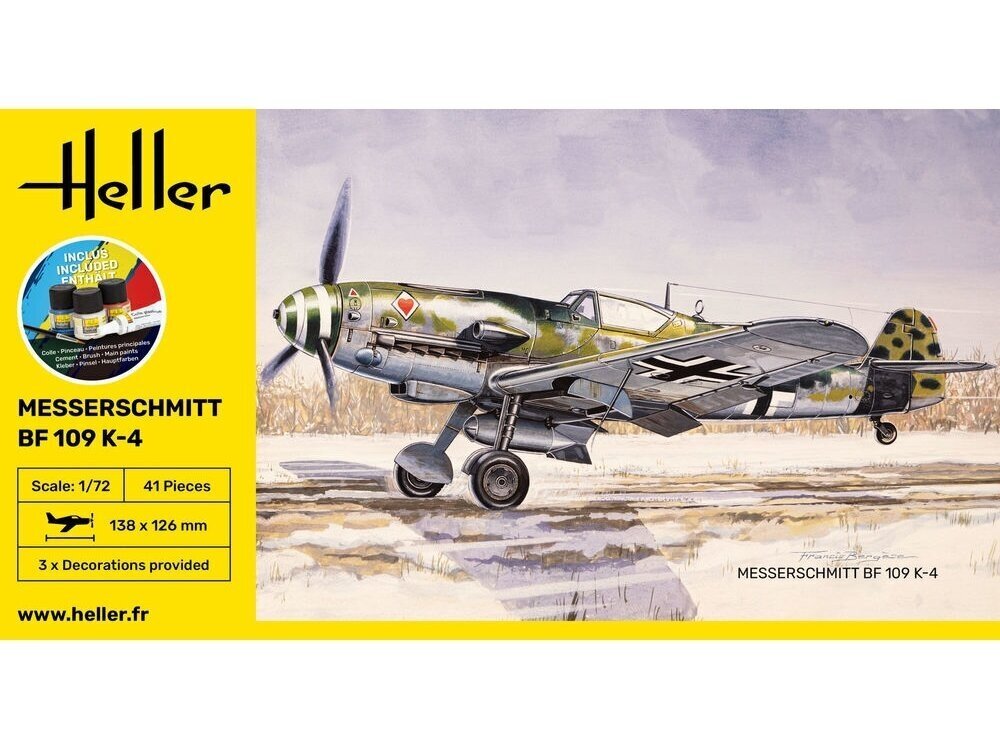 Heller - Messerschmitt Bf 109 K-4 dāvanu komplekts, 1/72, 56229 cena un informācija | Konstruktori | 220.lv