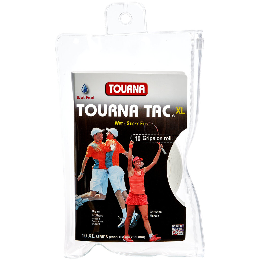Tenisa rakešu pārsēji TOURNA TAC XL, 10 gab, Baltie (TG-2-10-XLW) cena un informācija | Āra tenisa preces | 220.lv